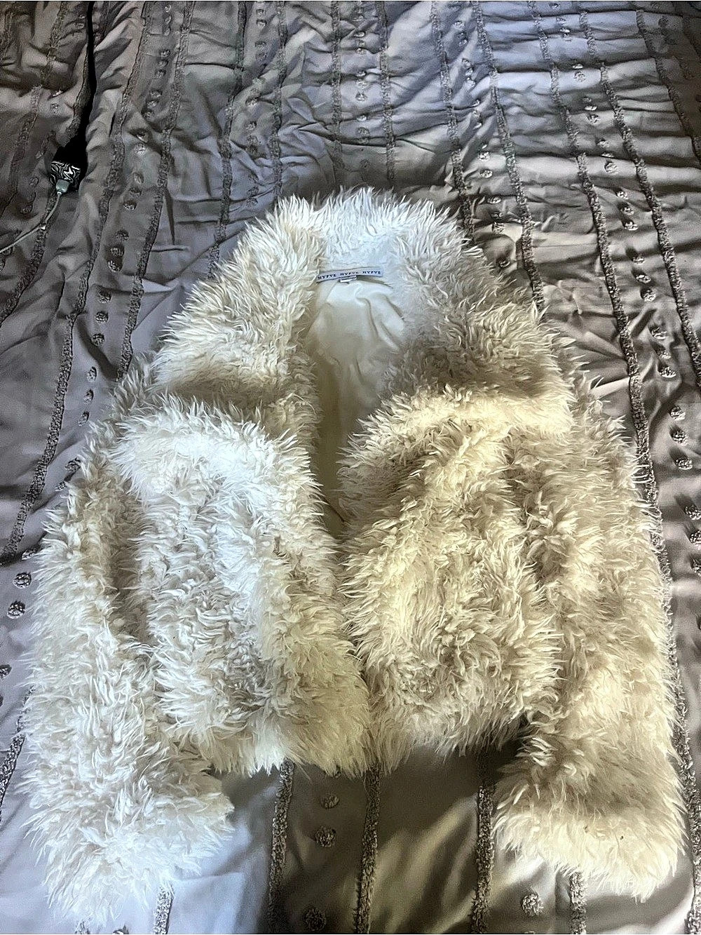 Fur Jacket in White Size Small Like New